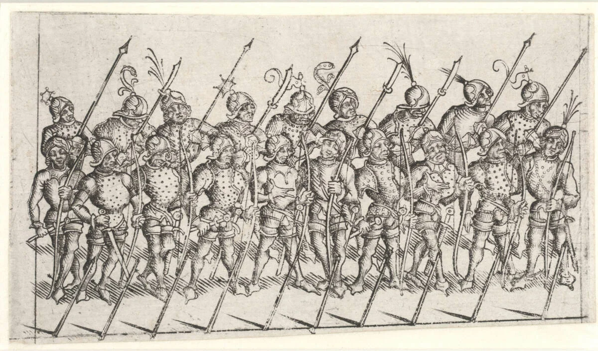 https://sammlungenonline.albertina.at/objects/106016/eine-abteilung-fuvolk-von-neunzehn-mann