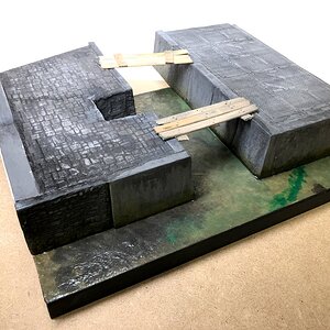 Kanäle und Siele im Untergrund, Testdiorama für Spielplatte