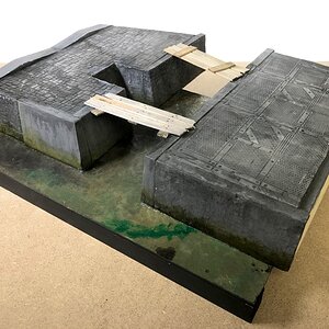 Kanal und Siel im Untergrund, Testdiorama für Spielplatte