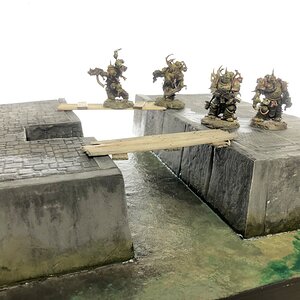 Kanal und Siel im Untergrund, Testdiorama für Spielplatte