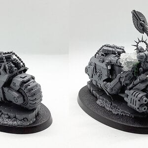 Black Templar Chaplain on bike